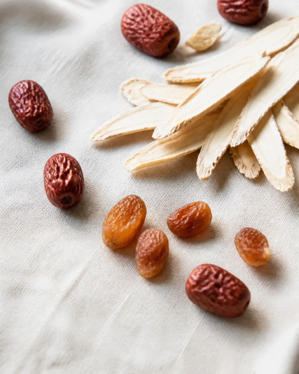 American ginseng, red dates, and dried longan for tea at PULSE TCM