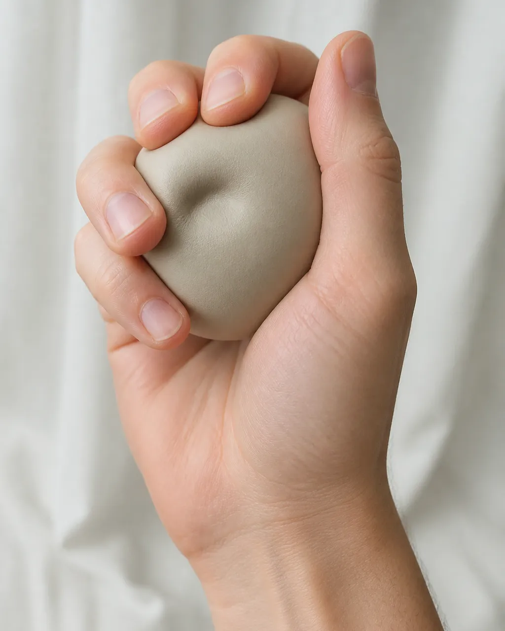 Soft-ball grip squeeze for mommy wrist