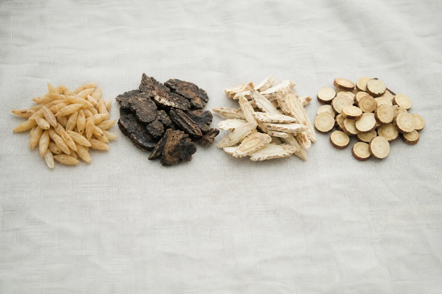 Dried Mai Dong, Xuan Shen, Jie Geng, and Gan Cao for sore throat tea