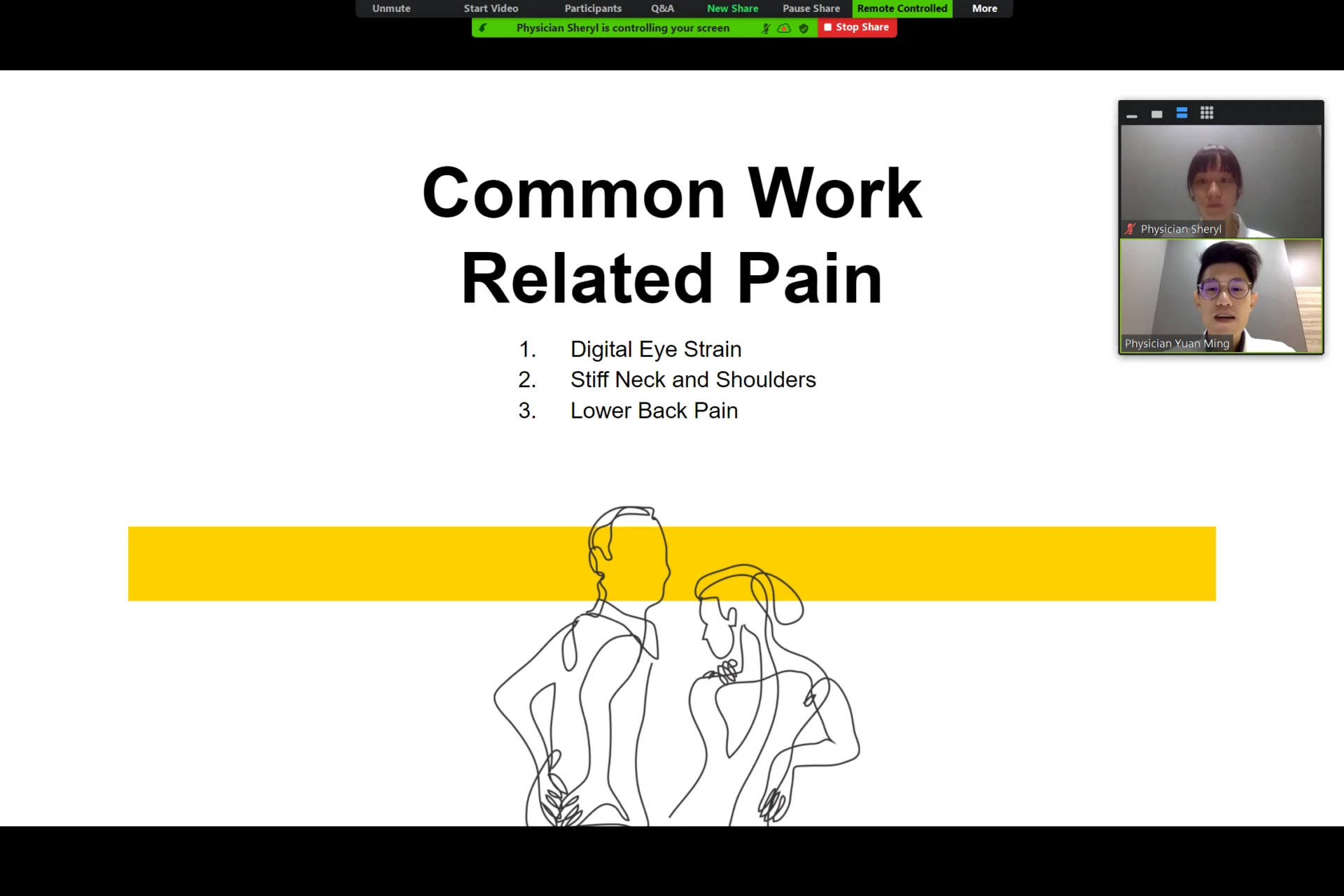 Common Work-Related Pain & Stress, and Acupoints Exercises to relieve it at a PULSE TCM corporate session