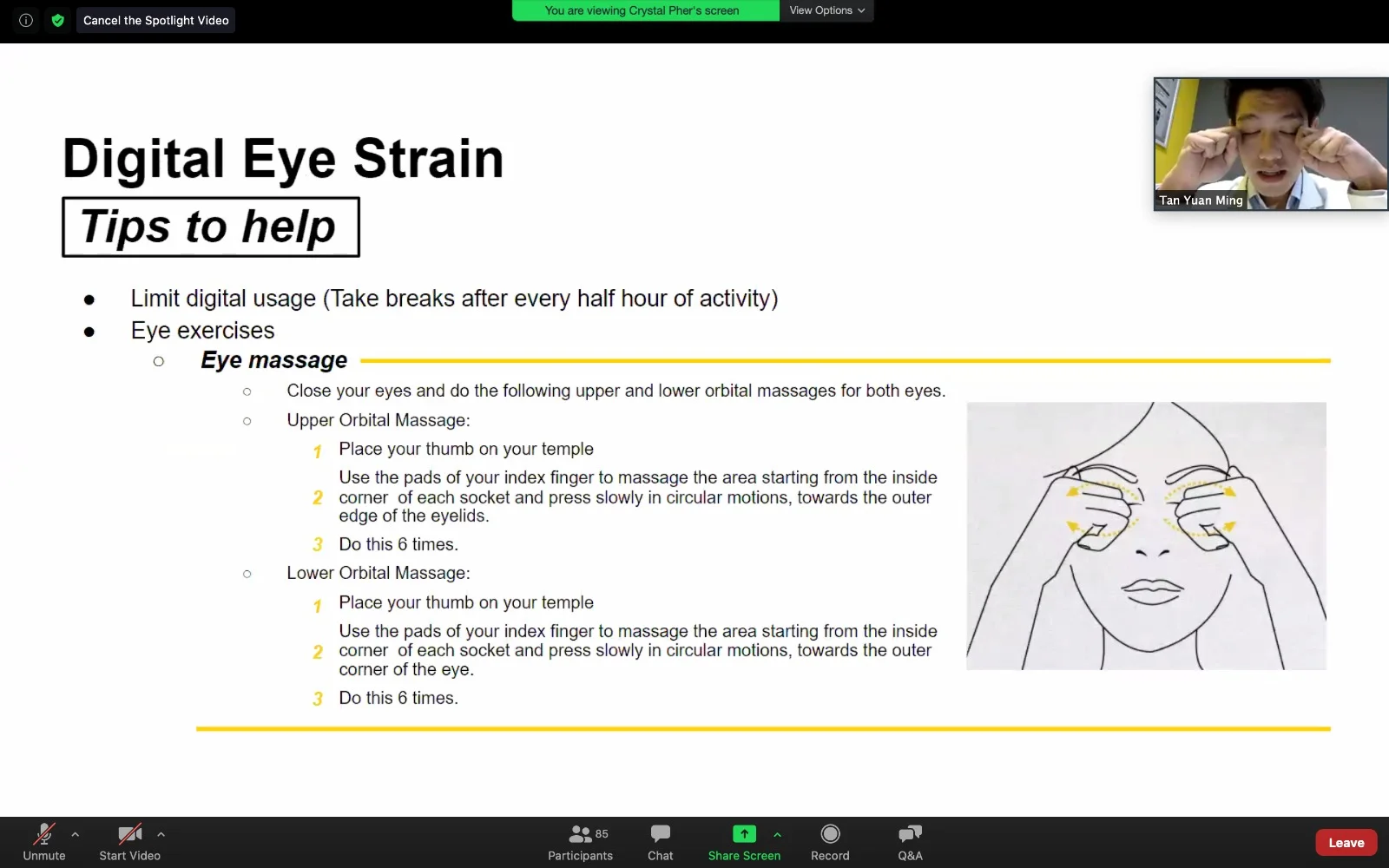 Common Work-Related Pain & Stress, and Acupoints Exercises to relieve it at a PULSE TCM corporate session