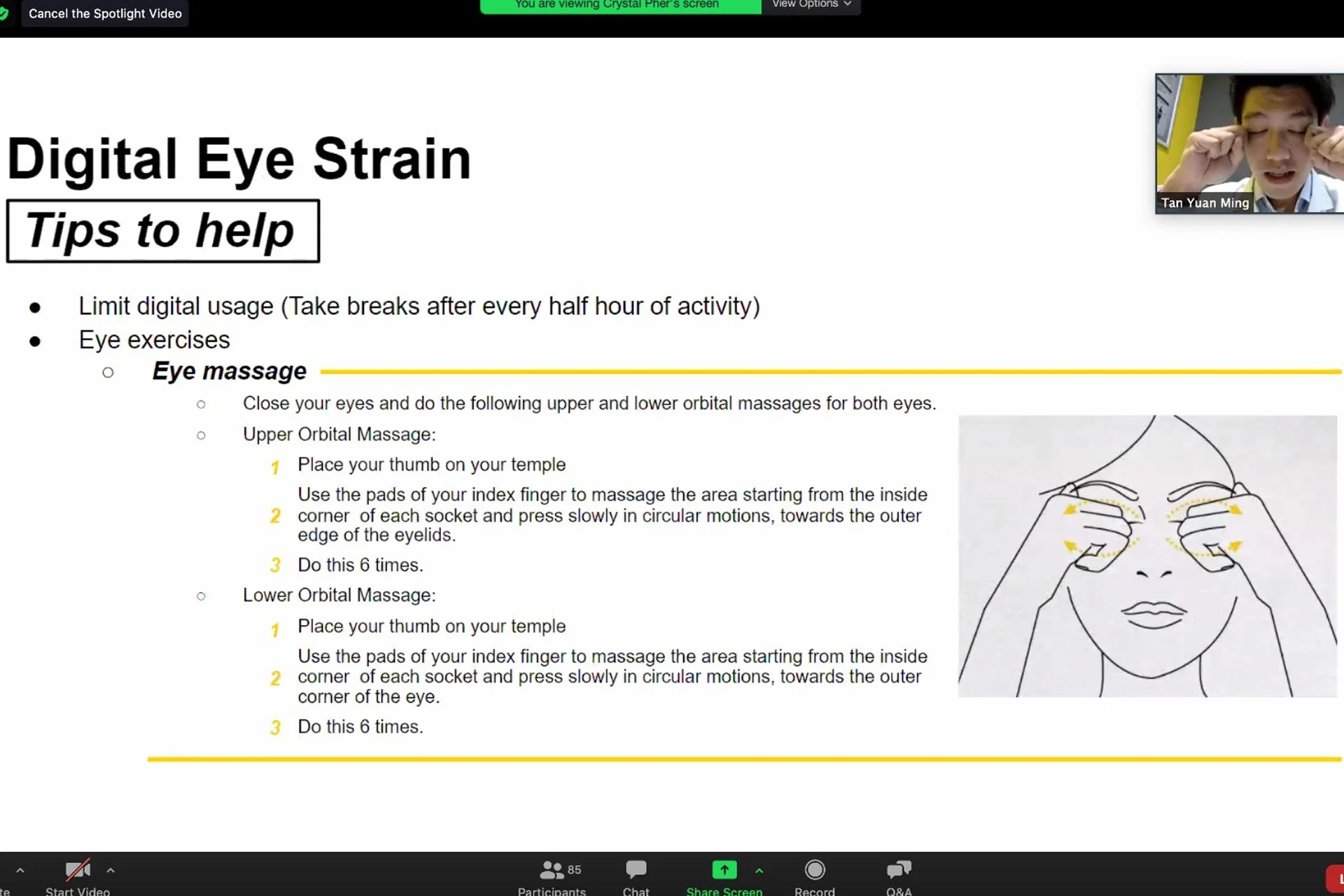 Common Work-Related Pain & Stress, and Acupoints Exercises to relieve it at a PULSE TCM corporate session