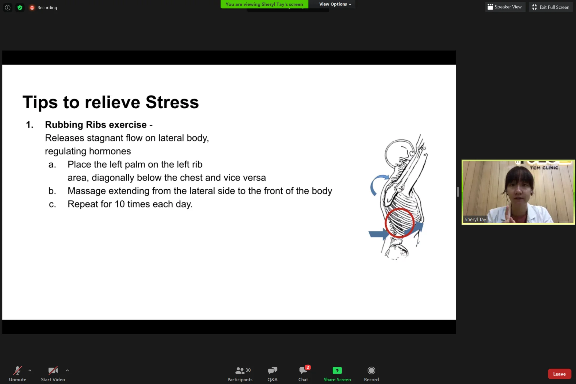 Common Work-Related Pain & Stress, and Acupoints Exercises to relieve it at a PULSE TCM corporate session