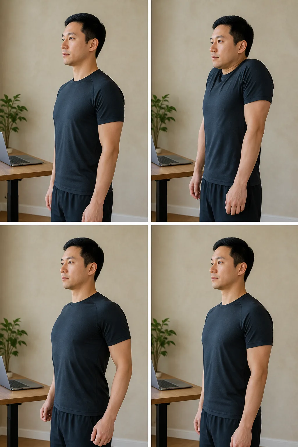 Person rolling the shoulders in a circle for desk posture
