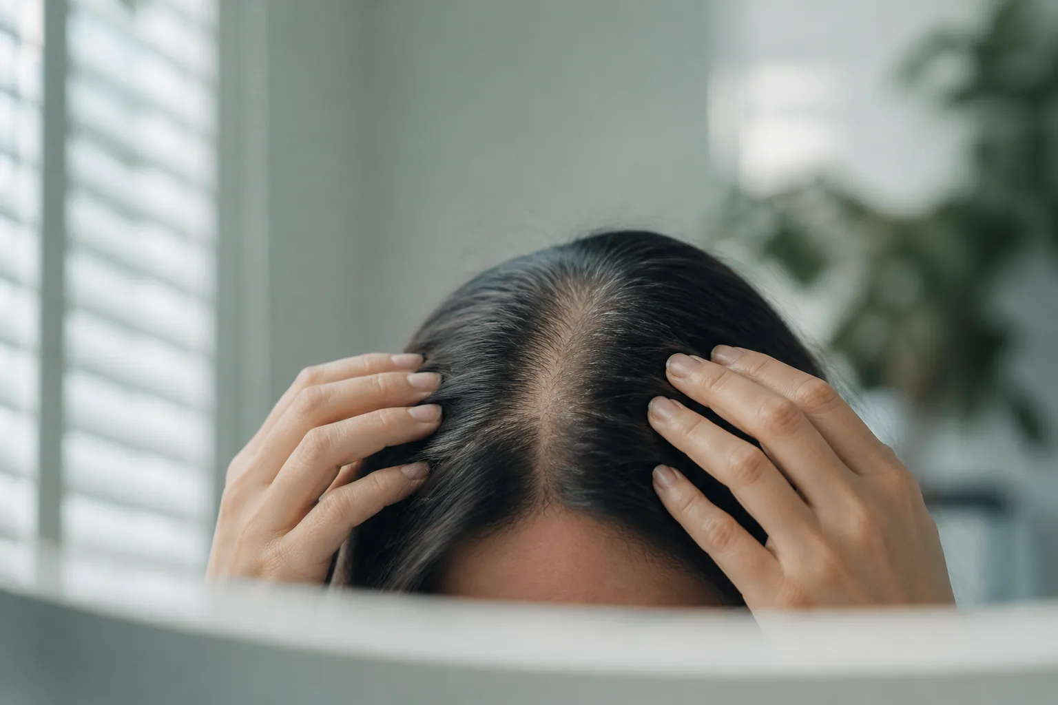 Checking a thinning hairline for Chinese medicine hair loss care
