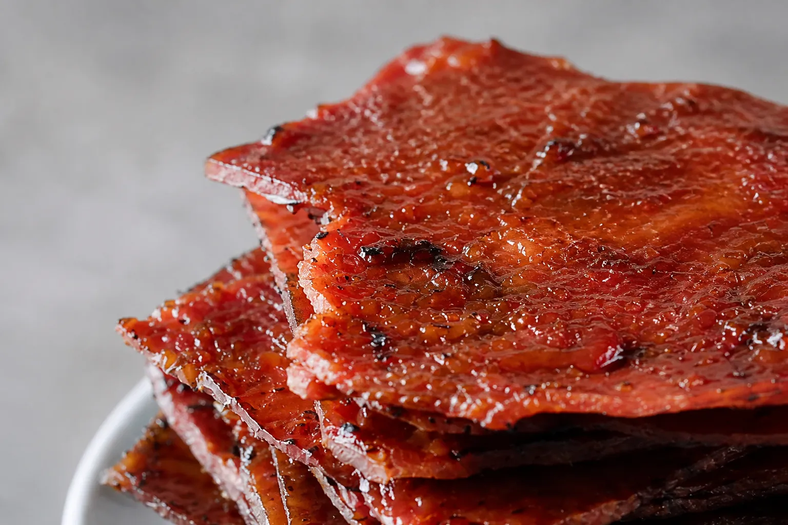 Stack of bak kwa slices showing bak kwa calories at PULSE TCM