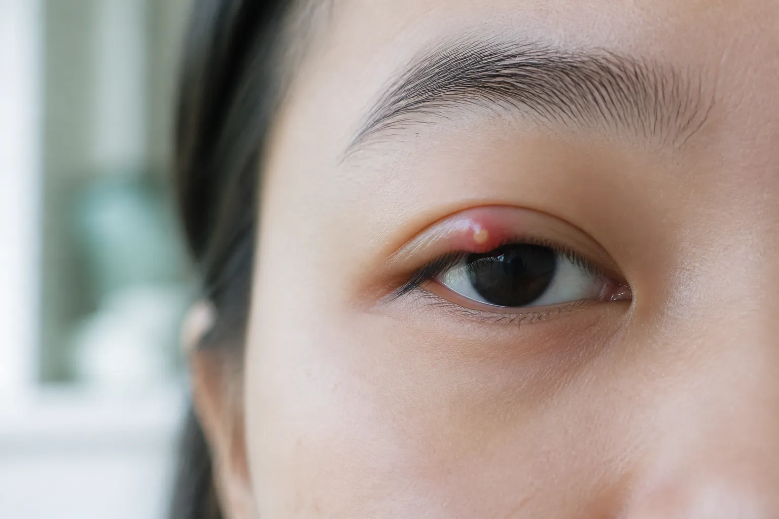 Red swollen stye on an eyelid margin at PULSE TCM