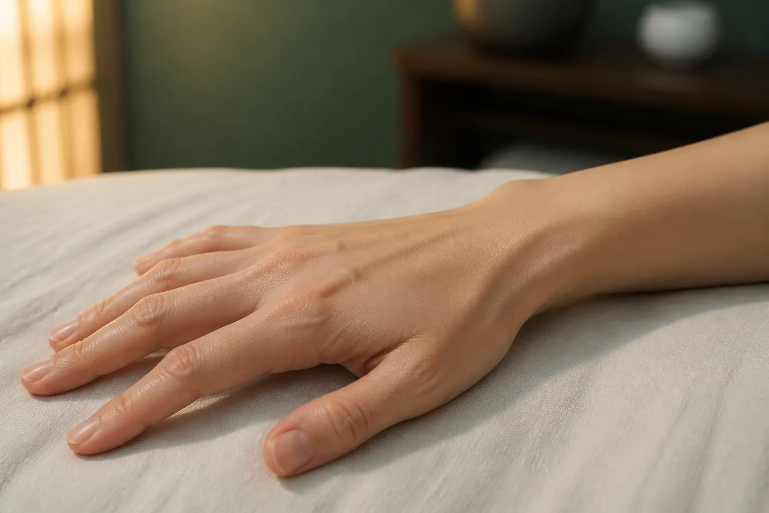 Thumb-side wrist where mommy wrist pain sits at PULSE TCM