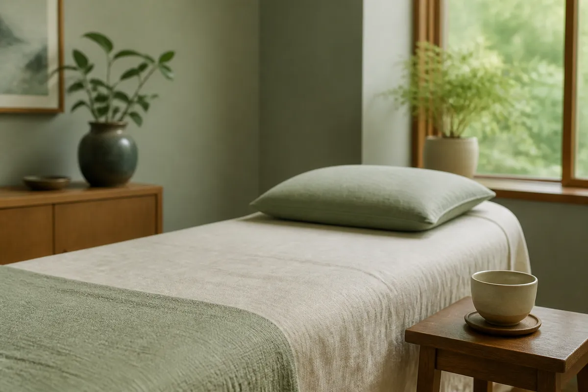 Quiet TCM treatment room for mental wellness care at PULSE