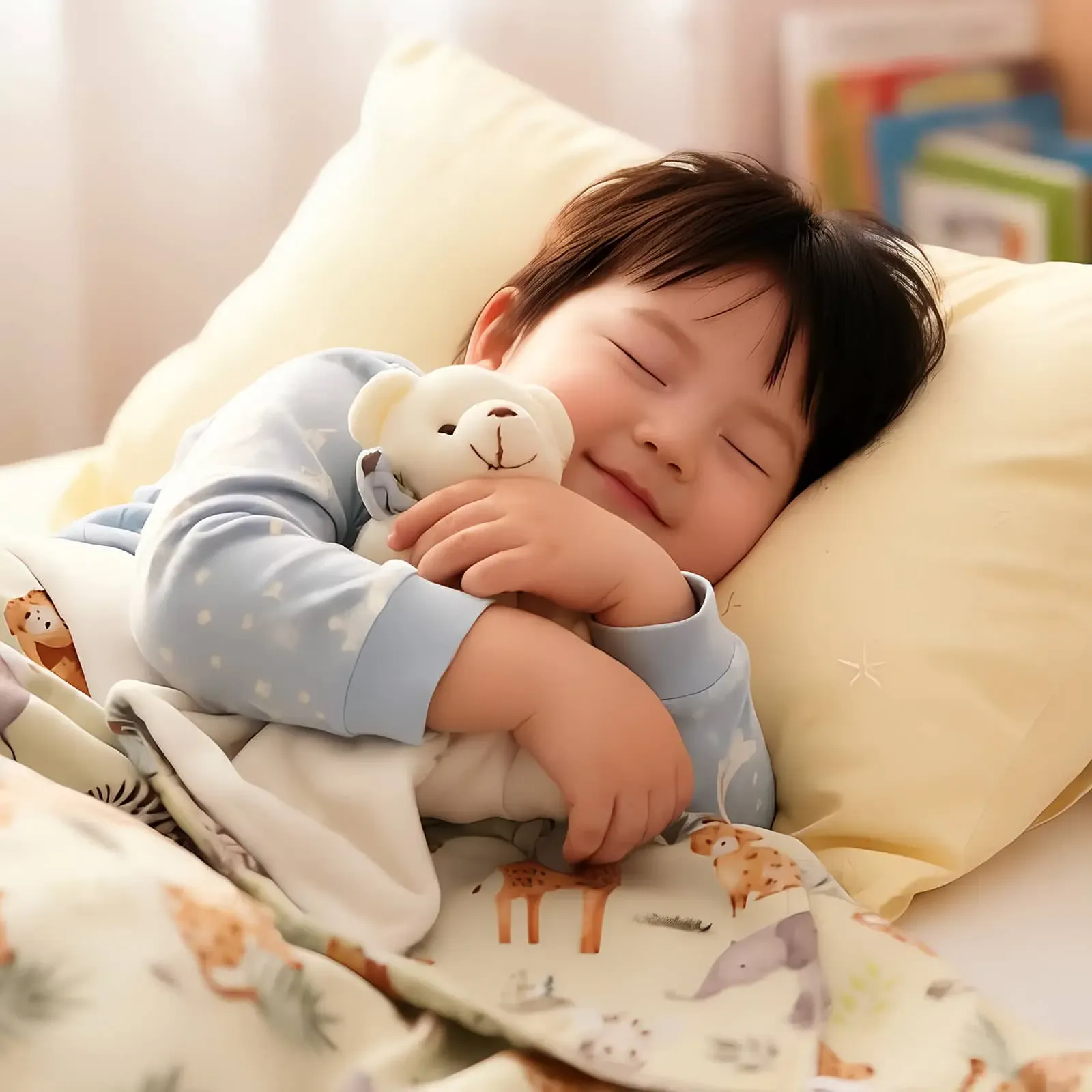 Child sleeping peacefully, illustrating gentle rest support after paediatric Tuina